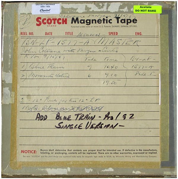 John Coltrane - <em>Blue Train</em> [Mono] (Music Matters Edition - Blue Vinyl) - Image 2