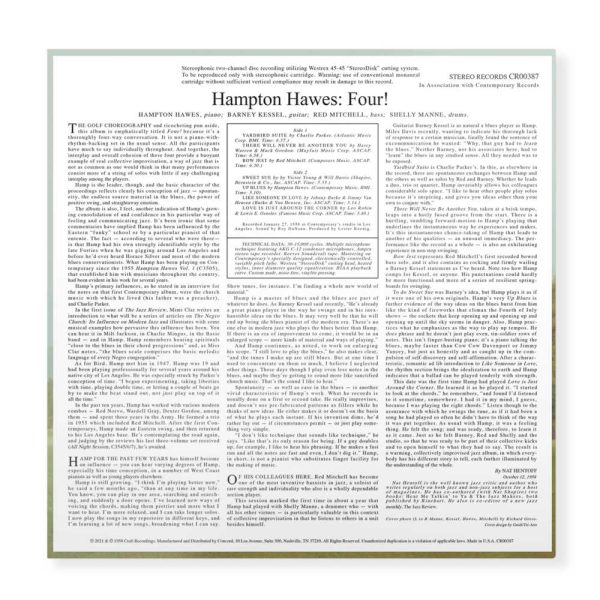 Hampton Hawes with Barney Kessel, Shelly Manne & Red Mitchell - <em>Four!</em> [Stereo] (Craft Recordings Contemporary Acoustic Sounds Series Edition) - Image 3