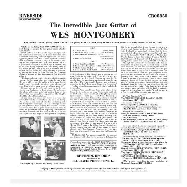 Wes Montgomery - <em>The Incredible Jazz Guitar of Wes Montgomery</em> [Stereo] (Craft Recordings Original Jazz Classics Series Edition) - Image 3