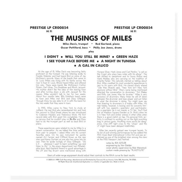 Miles Davis - <em>The Musings of Miles</em> [Mono] (Craft Recordings Original Jazz Classics Series Edition) - Image 3