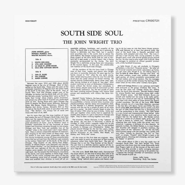 The John Wright Trio - <em>South Side Soul</em> [Stereo] (Craft Recordings Original Jazz Classics Series Edition) - Image 5