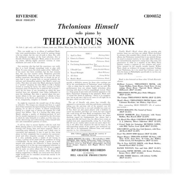 Thelonious Monk - <em>Thelonious Himself</em> [Mono] (Craft Recordings Original Jazz Classics Series Edition) - Image 3