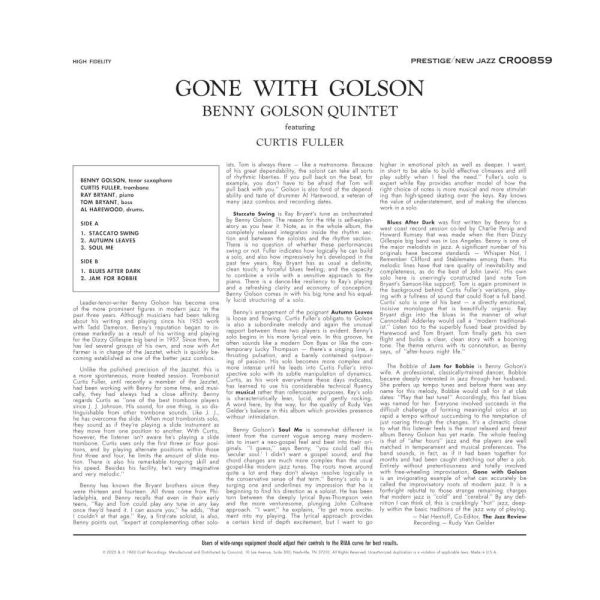Benny Golson - <em>Gone with Golson</em> [Stereo] (Craft Recordings Original Jazz Classics Series Edition) - Image 4