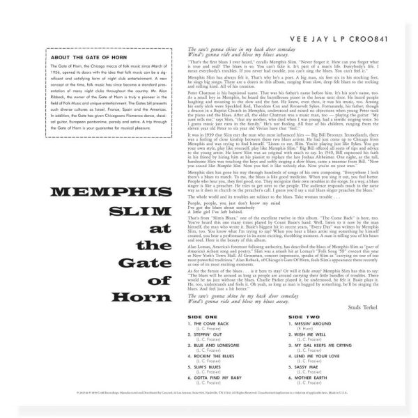 Memphis Slim - <em>At the Gate of Horn</em> [Mono] (Craft Recordings Bluesville Acoustic Sounds Series Edition) - Image 3
